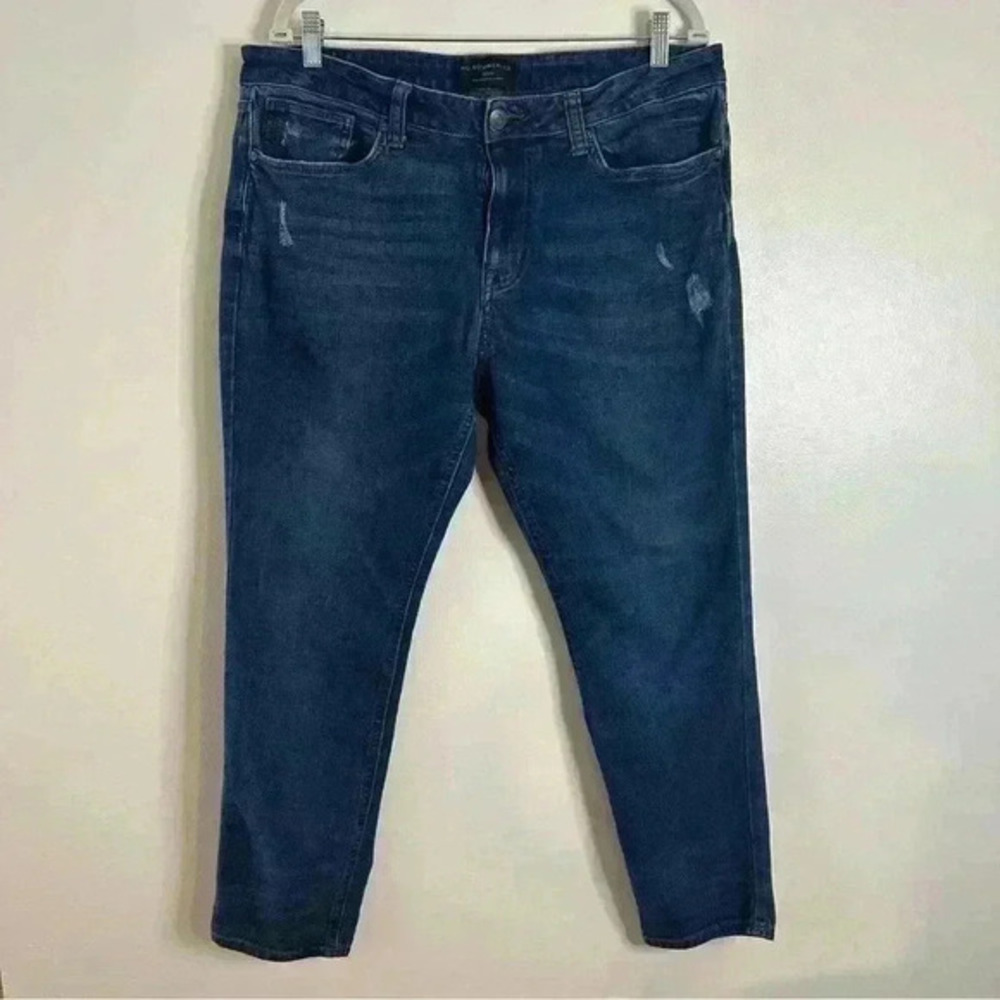 No Boundaries Denim Jeans Cropped Sz 38X32 Women’s Distressed Blue Denim Pants